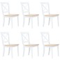vidaXL Sillas de comedor 6 uds madera maciza de caucho blanco y madera vidaXL Sillas de comedor 6 uds madera maciza de caucho blanco y madera