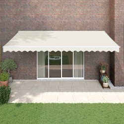 vidaXL Toldo retráctil automático color crema 5x3 m