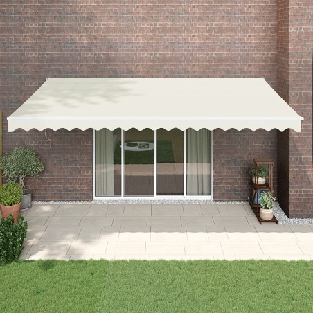 vidaXL Toldo retráctil automático color crema 5x3 m