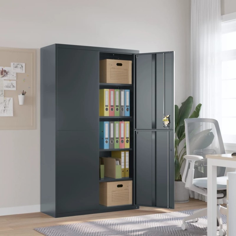 vidaXL Armario archivador de acero gris antracita 105x40x180 cm