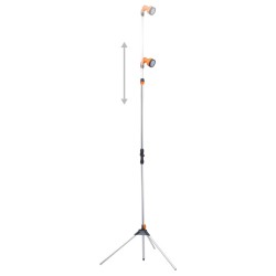 vidaXL Ducha de jardín con trípode aluminio 221 cm 