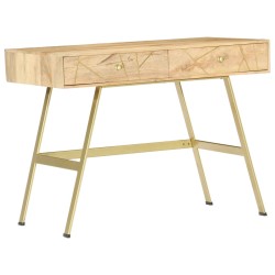 vidaXL Escritorio con cajones de madera maciza de mango 100x55x75 cm