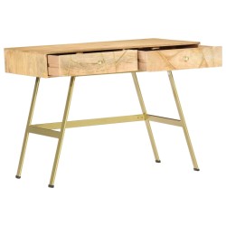 vidaXL Escritorio con cajones de madera maciza de mango 100x55x75 cm