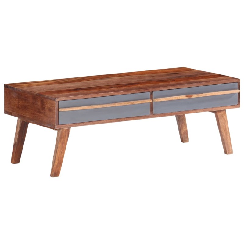 vidaXL Mesa de centro madera maciza de Sheesham gris 110x50x40 cm vidaXL Mesa de centro madera maciza de Sheesham gris 110x50x40 cm