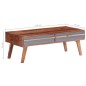 vidaXL Mesa de centro madera maciza de Sheesham gris 110x50x40 cm vidaXL Mesa de centro madera maciza de Sheesham gris 110x50x40 cm