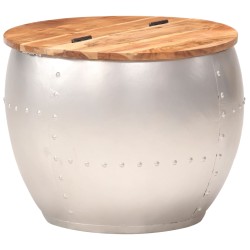 vidaXL Mesa de centro de madera maciza de acacia 53x43 cm