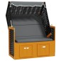 vidaXL Silla Strandkorb dosel ratán sintético madera negro antracita vidaXL Silla Strandkorb dosel ratán sintético madera negro antracita
