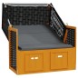 vidaXL Silla Strandkorb dosel ratán sintético madera negro antracita vidaXL Silla Strandkorb dosel ratán sintético madera negro antracita