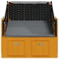 vidaXL Silla Strandkorb dosel ratán sintético madera negro antracita vidaXL Silla Strandkorb dosel ratán sintético madera negro antracita