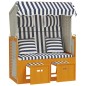 vidaXL Silla Strandkorb con cojines ratán sintético madera blanco azul