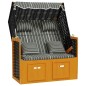 vidaXL Silla Strandkorb con cojines ratán sintético madera negro gris vidaXL Silla Strandkorb con cojines ratán sintético madera negro gris