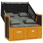 vidaXL Silla Strandkorb con cojines ratán sintético madera negro gris vidaXL Silla Strandkorb con cojines ratán sintético madera negro gris