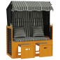 vidaXL Silla Strandkorb con cojines ratán sintético madera negro gris vidaXL Silla Strandkorb con cojines ratán sintético madera negro gris