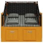 vidaXL Silla Strandkorb con cojines ratán sintético madera negro gris vidaXL Silla Strandkorb con cojines ratán sintético madera negro gris