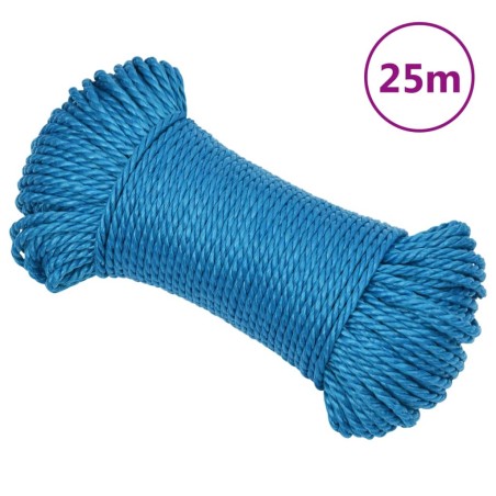 vidaXL Cuerda de trabajo polipropileno azul 6 mm 25 m