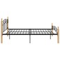 vidaXL Estructura de cama madera maciza roble metal negro 160x200 cm