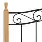 vidaXL Estructura de cama madera maciza roble metal negro 160x200 cm