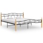 vidaXL Estructura de cama metal y madera maciza de roble 200x200 cm vidaXL Estructura de cama metal y madera maciza de roble 200x200 cm