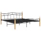 vidaXL Estructura de cama metal y madera maciza de roble 200x200 cm vidaXL Estructura de cama metal y madera maciza de roble 200x200 cm