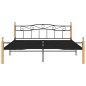 vidaXL Estructura de cama metal y madera maciza de roble 200x200 cm vidaXL Estructura de cama metal y madera maciza de roble 200x200 cm