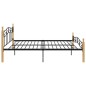 vidaXL Estructura de cama metal y madera maciza de roble 200x200 cm vidaXL Estructura de cama metal y madera maciza de roble 200x200 cm