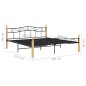 vidaXL Estructura de cama metal y madera maciza de roble 200x200 cm vidaXL Estructura de cama metal y madera maciza de roble 200x200 cm