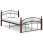 vidaXL Estructura de cama metal y madera maciza de roble 120x200 cm vidaXL Estructura de cama metal y madera maciza de roble 120x200 cm