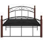 vidaXL Estructura de cama metal y madera maciza de roble 120x200 cm vidaXL Estructura de cama metal y madera maciza de roble 120x200 cm