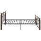 vidaXL Estructura de cama metal y madera maciza de roble 120x200 cm vidaXL Estructura de cama metal y madera maciza de roble 120x200 cm