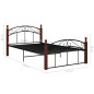 vidaXL Estructura de cama metal y madera maciza de roble 120x200 cm vidaXL Estructura de cama metal y madera maciza de roble 120x200 cm