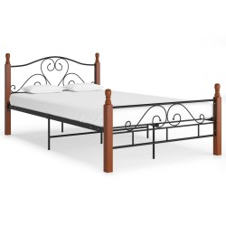 vidaXL Estructura de cama de metal negro 120x200 cm