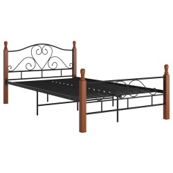 vidaXL Estructura de cama de metal negro 120x200 cm