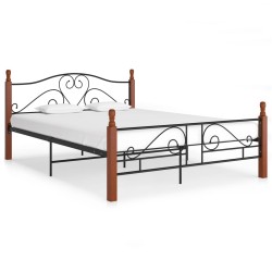 vidaXL Estructura de cama de metal negro 160x200 cm