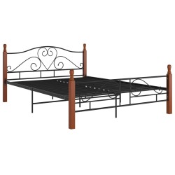 vidaXL Estructura de cama de metal negro 160x200 cm