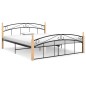 vidaXL Estructura de cama metal y madera maciza de roble 160x200 cm vidaXL Estructura de cama metal y madera maciza de roble 160x200 cm