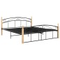 vidaXL Estructura de cama metal y madera maciza de roble 160x200 cm vidaXL Estructura de cama metal y madera maciza de roble 160x200 cm
