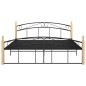 vidaXL Estructura de cama metal y madera maciza de roble 160x200 cm vidaXL Estructura de cama metal y madera maciza de roble 160x200 cm