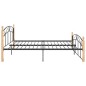 vidaXL Estructura de cama metal y madera maciza de roble 160x200 cm vidaXL Estructura de cama metal y madera maciza de roble 160x200 cm