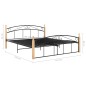 vidaXL Estructura de cama metal y madera maciza de roble 160x200 cm vidaXL Estructura de cama metal y madera maciza de roble 160x200 cm