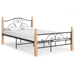 vidaXL Estructura de cama de metal negro 120x200 cm