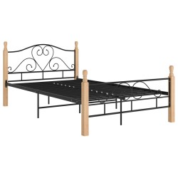 vidaXL Estructura de cama de metal negro 120x200 cm