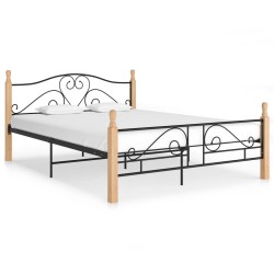 vidaXL Estructura de cama de metal negra 160x200 cm