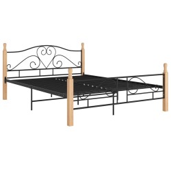 vidaXL Estructura de cama de metal negra 160x200 cm