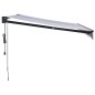 vidaXL Toldo retráctil automático azul y blanco 3x2,5 m vidaXL Toldo retráctil automático azul y blanco 3x2,5 m