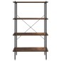 vidaXL Estantería 4 niveles negra y madera oscura 80x40x130 cm vidaXL Estantería 4 niveles negra y madera oscura 80x40x130 cm