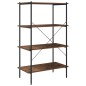 vidaXL Estantería 4 niveles negra y madera oscura 80x40x130 cm vidaXL Estantería 4 niveles negra y madera oscura 80x40x130 cm