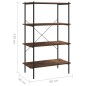 vidaXL Estantería 4 niveles negra y madera oscura 80x40x130 cm vidaXL Estantería 4 niveles negra y madera oscura 80x40x130 cm