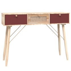 vidaXL Mesa consola con cajones madera contrachapada 105x30x75 cm