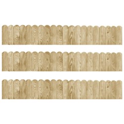 vidaXL Rollos de borde de jardín 3 uds madera pino impregnada 120 cm