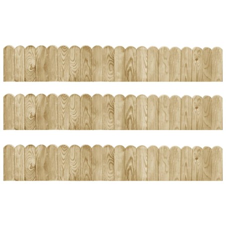 vidaXL Rollos de borde de jardín 3 uds madera pino impregnada 120 cm